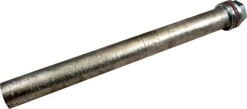 Magnesiumschutzanode von Wolf, länglicher metallischer Stab mit Gewinde an einem Ende, für den Einsatz in technischen Anwendungen zur Korrosionsschutz.